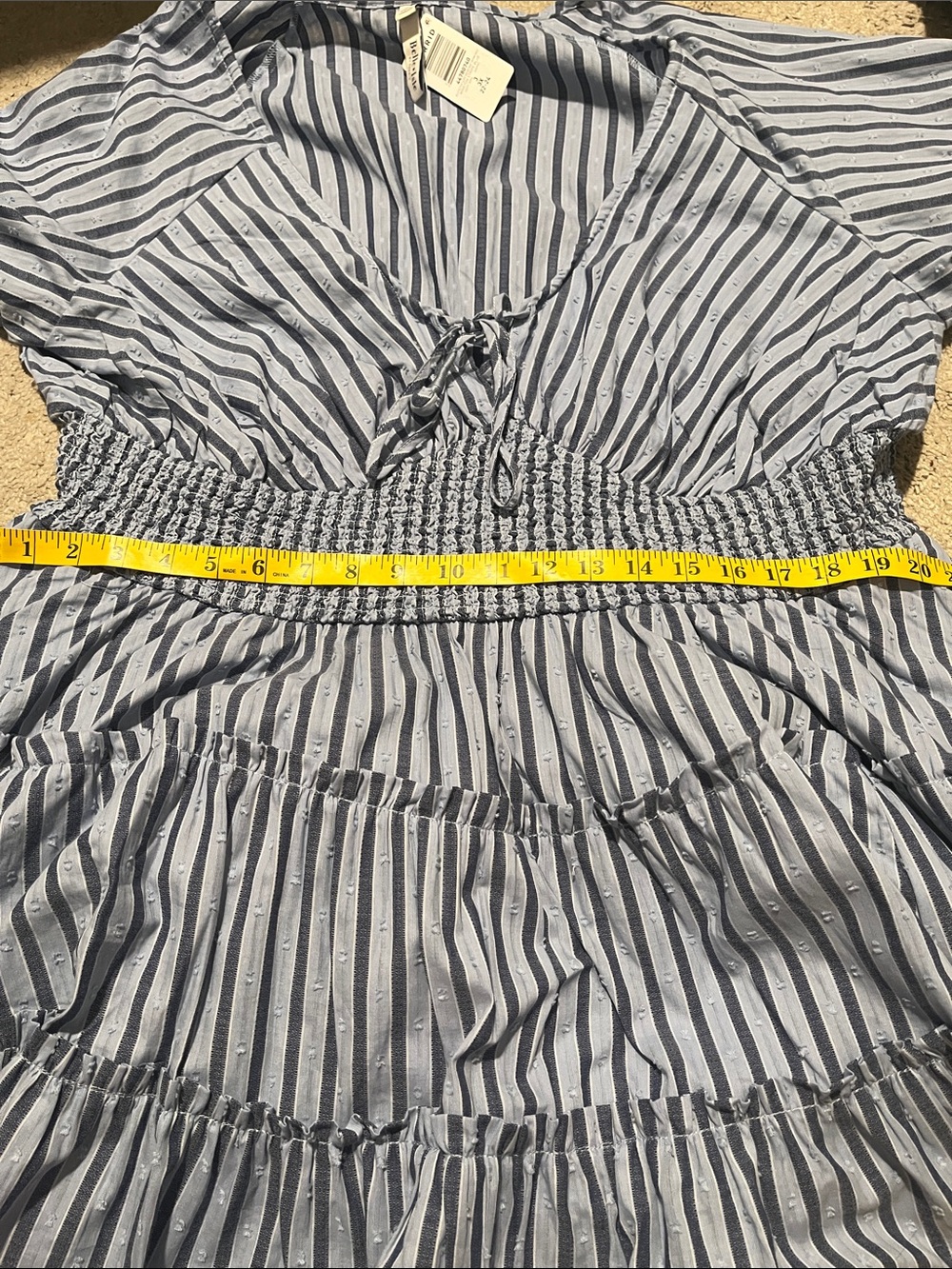 Torrid Belle Isle Stripe Peasant Mini Dress Cottagecore Coquette Feminine Boho - Picture 13 of 16